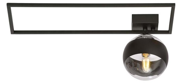Plafoniera Moderna Perseo Acciaio Nero Trasparente Mod1 1 Luce E14