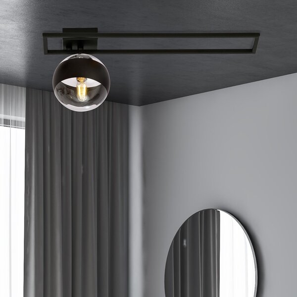 Plafoniera Moderna Perseo Acciaio Nero Mod3 1 Luce E14