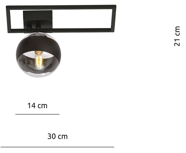 Plafoniera Moderna Perseo Acciaio Nero Mod4 1 Luce E14