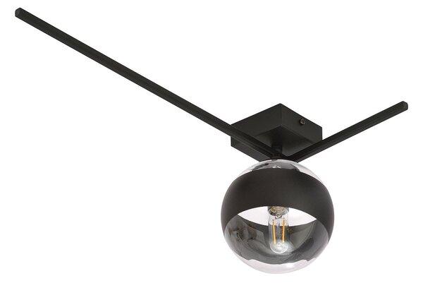 Plafoniera Moderna Perseo Acciaio Nero Mod6 1 Luce E14