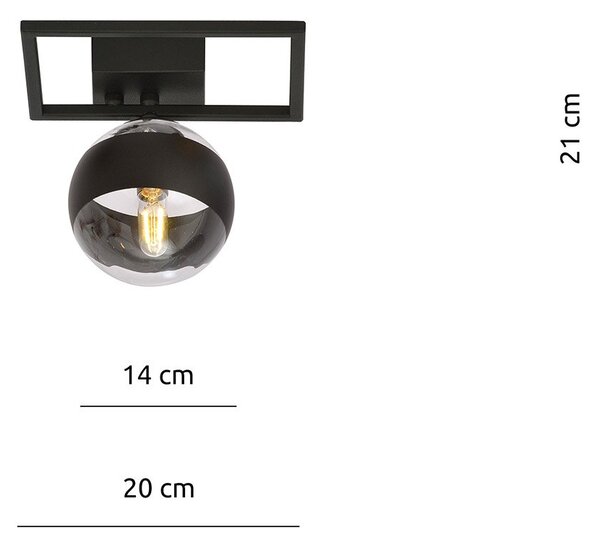 Plafoniera Moderna Perseo Acciaio Nero Mod5 Luce E14