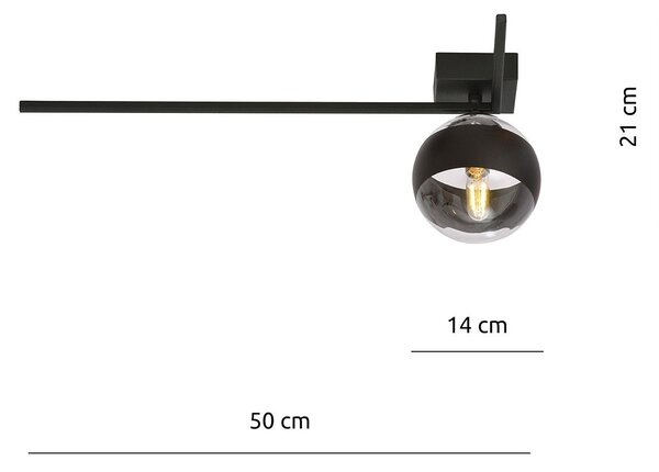 Plafoniera Moderna Perseo Acciaio Nero Mod6 1 Luce E14