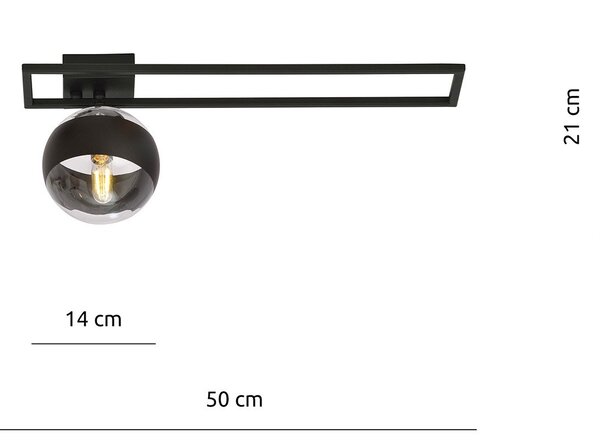 Plafoniera Moderna Perseo Acciaio Nero Mod3 1 Luce E14