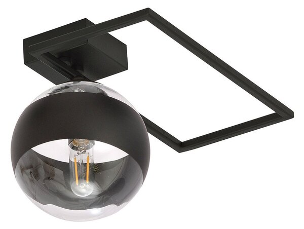 Plafoniera Moderna Perseo Acciaio Nero Mod4 1 Luce E14
