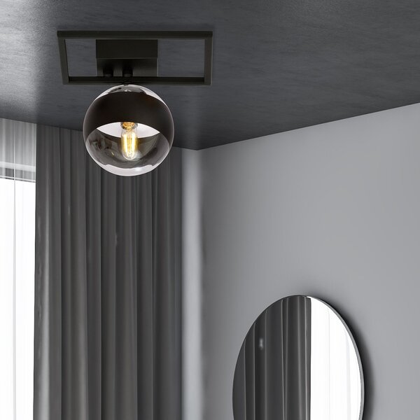 Plafoniera Moderna Perseo Acciaio Nero Mod5 Luce E14