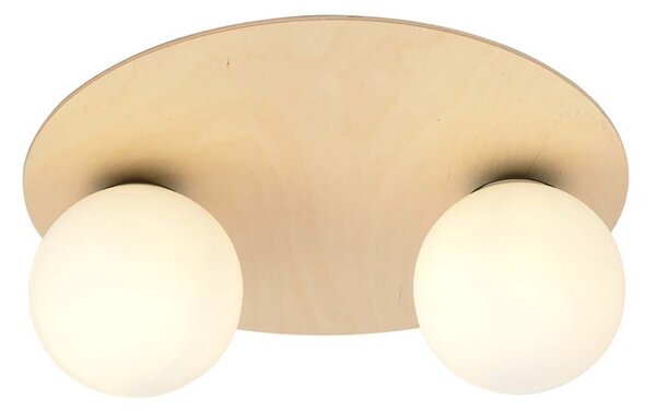 Plafoniera Minimal Chelys Acciaio Marrone 2 Luci E14