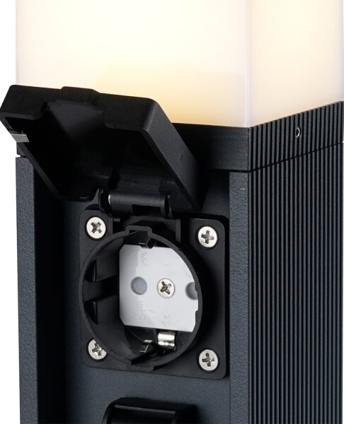 Brilagi -Lampada da esterno con 2 prese SCHUKO PILLAR 1xG9/11W/230V IP44 antracite
