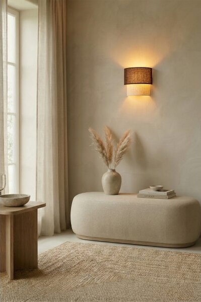 Brilagi - Applique da parete LED BOHO ECO 1xE27/10W/230V marrone/crema