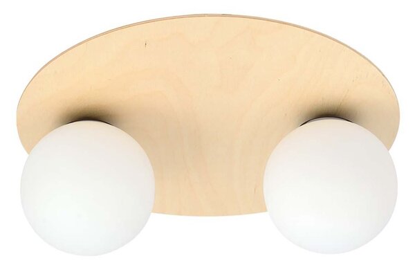 Plafoniera Minimal Chelys Acciaio Marrone 2 Luci E14