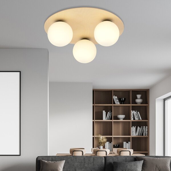 Plafoniera Minimal Chelys Acciaio Marrone 3 Luci E14