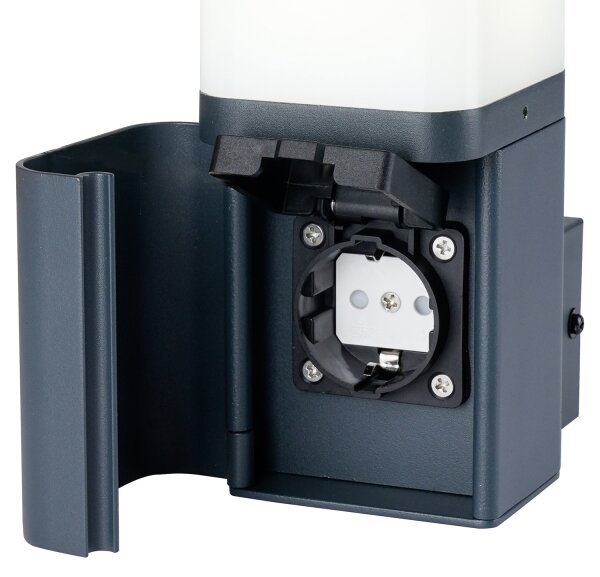 Brilagi - Lampada da parete per esterni con presa SCHUKO PILLAR 1xG9/11W/230V IP44 antracite