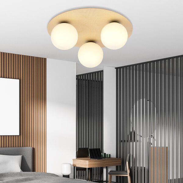 Plafoniera Minimal Chelys Acciaio Marrone 3 Luci E14