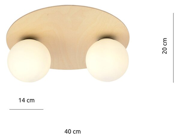 Plafoniera Minimal Chelys Acciaio Marrone 2 Luci E14