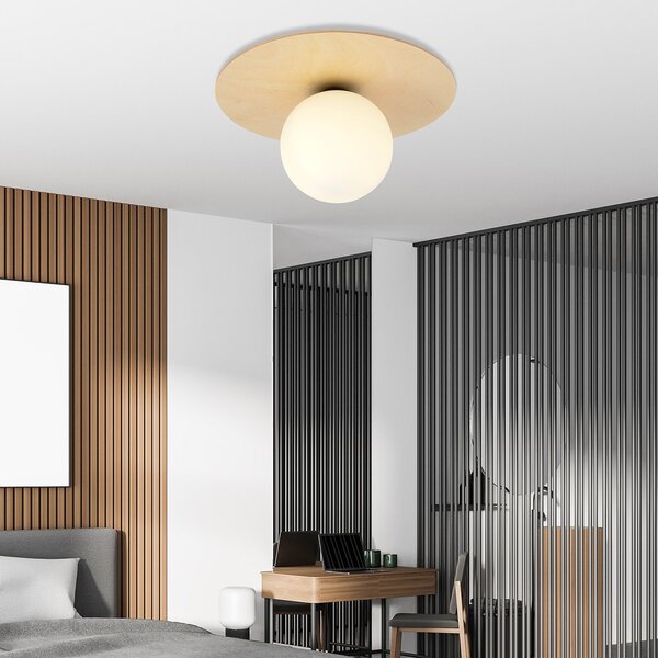 Plafoniera Minimal Chelys Acciaio Marrone 1 Luce E14