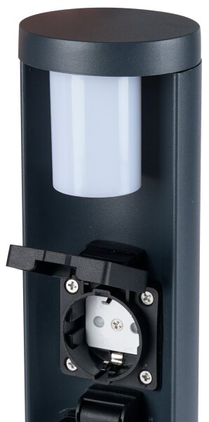 Brilagi - Lampada da esterno con 2 prese SCHUKO PILLAR 1xG9/11W/230V IP44 antracite