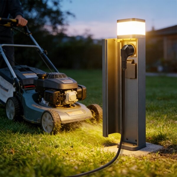 Brilagi -Lampada da esterno con 2 prese SCHUKO PILLAR 1xG9/11W/230V IP44 antracite