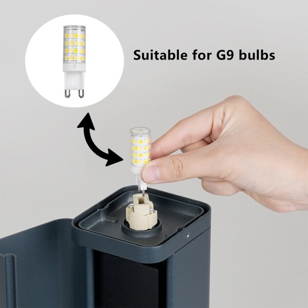 Brilagi -Lampada da esterno con 2 prese SCHUKO PILLAR 1xG9/11W/230V IP44 antracite