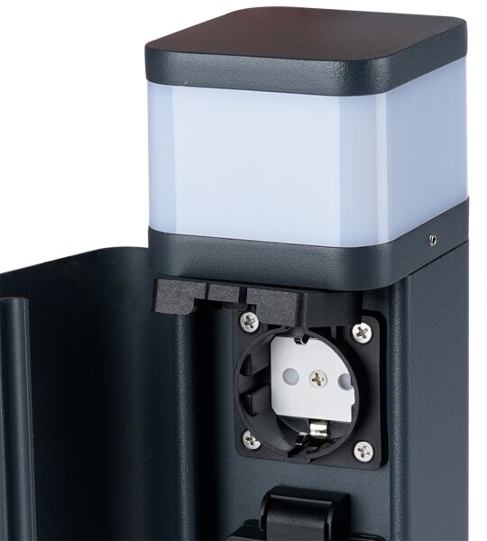 Brilagi -Lampada da esterno con 2 prese SCHUKO PILLAR 1xG9/11W/230V IP44 antracite