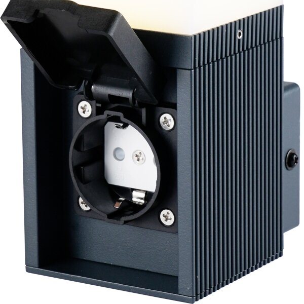 Brilagi - Lampada da esterno con presa SCHUKO PILLAR 1xG9/11W/230V IP44 antracite