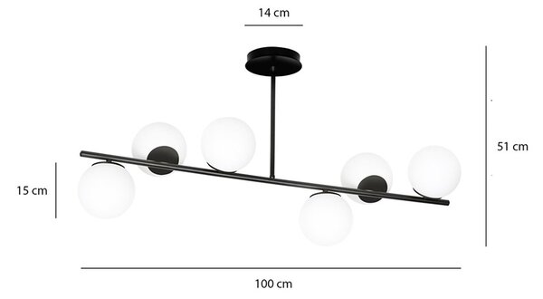 Plafoniera Contemporaneo Mahadeva Acciaio Nero 6 Luci E14