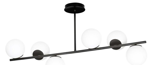 Plafoniera Contemporaneo Mahadeva Acciaio Nero 6 Luci E14