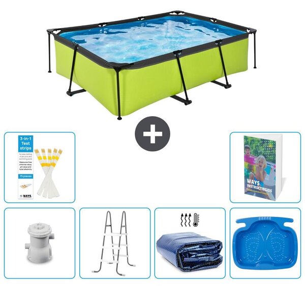Piscina fuori terra rettangolare - 220x150x65 cm - 5 pezzi - Modello S318