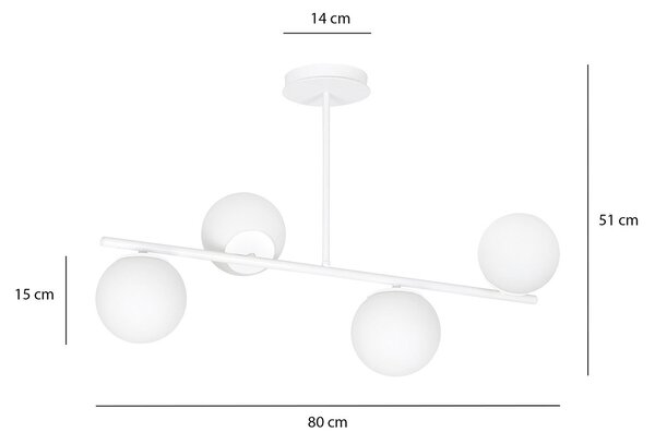 Plafoniera Contemporaneo Mahadeva Acciaio Bianco 4 Luci E14