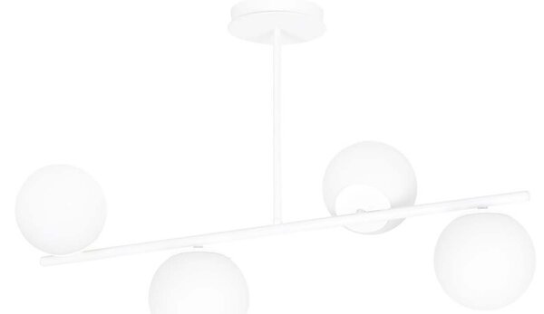 Plafoniera Contemporaneo Mahadeva Acciaio Bianco 4 Luci E14