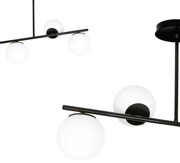 Plafoniera Contemporaneo Mahadeva Acciaio Nero 4 Luci E14