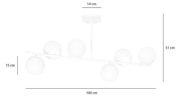 Plafoniera Contemporaneo Mahadeva Acciaio Bianco 6 Luci E14