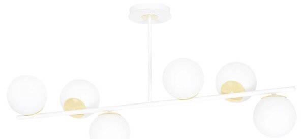 Plafoniera Contemporaneo Narayana Acciaio Bianco Oro 4 Luci E14