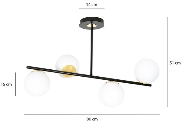Plafoniera Contemporaneo Narayana Acciaio Nero 6 Luci E14