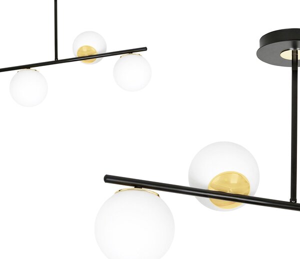 Plafoniera Contemporaneo Narayana Acciaio Nero 6 Luci E14