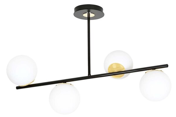 Plafoniera Contemporaneo Narayana Acciaio Nero 6 Luci E14