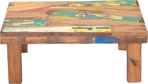 TAVOLO BASSO "MIX" | legno riciclato | sgabello fiore colorato