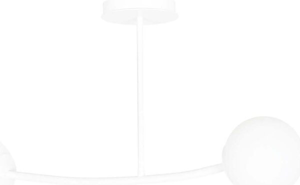 Plafoniera Contemporaneo Ramachandra Acciaio Bianco 2 Luci E14