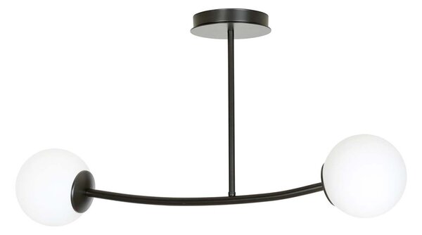 Plafoniera Contemporaneo Ramachandra Acciaio Nero 2 Luci E14