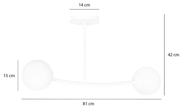 Plafoniera Contemporaneo Ramachandra Acciaio Bianco 2 Luci E14
