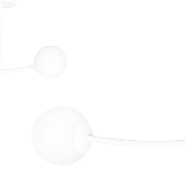 Plafoniera Contemporaneo Ramachandra Acciaio Bianco 2 Luci E14