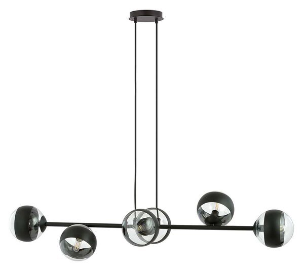 Lampadario Contemporaneo Su Acciaio Nero 6 Luci E14