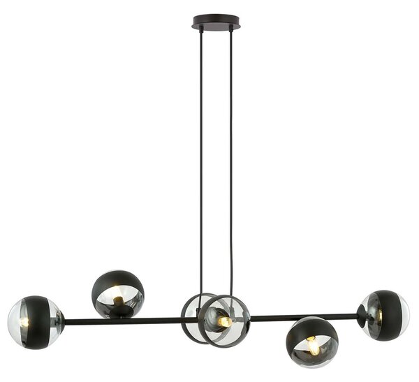 Lampadario Contemporaneo Su Acciaio Nero 6 Luci E14