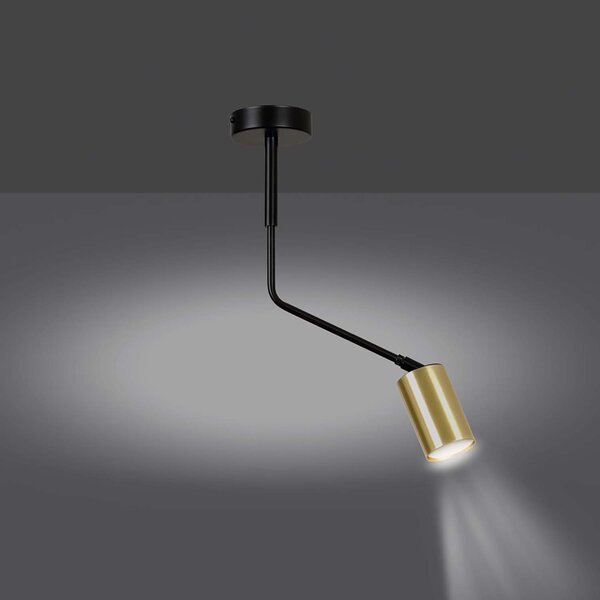 Plafoniera Minimal Morigena Acciaio Nero 1 Luce Gu10