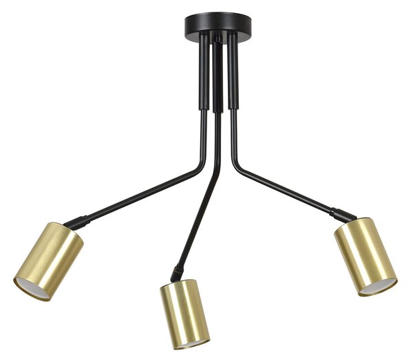 Plafoniera Minimal Morigena Acciaio Nero 3 Luci Gu10