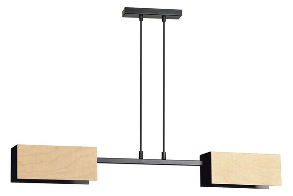 Lampadario Minimal Potter Acciaio Nero 2 Luci E27