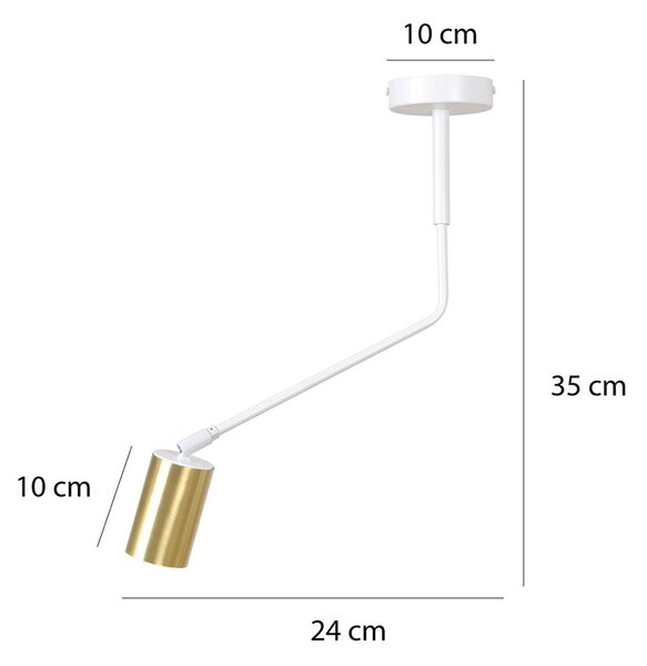 Plafoniera Minimal Morigena Acciaio Bianco 1 Luce Gu10