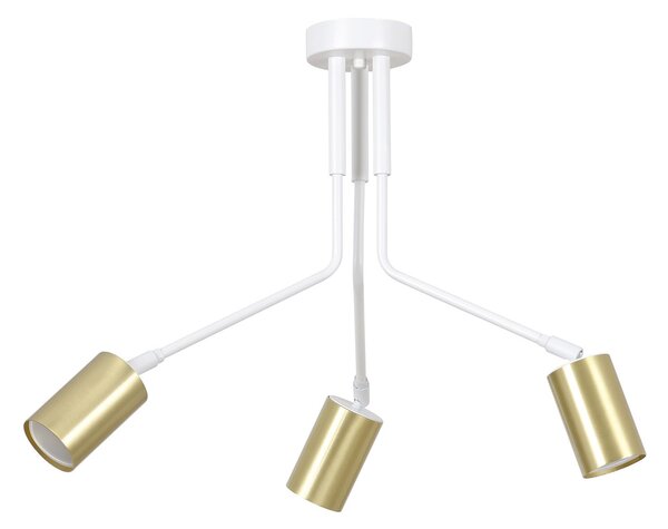 Plafoniera Minimal Morigena Acciaio Bianco 3 Luci Gu10