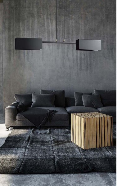 Lampadario Minimal Raiden Acciaio Nero 2 Luci E27