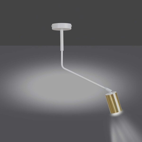 Plafoniera Minimal Morigena Acciaio Bianco 1 Luce Gu10