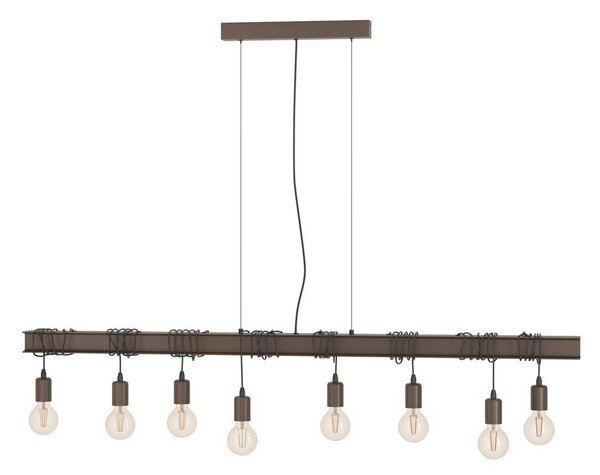 Eglo 43524 TOWNSHEND 4 E27 8 vie a sospensione 1500x140mm Marrone Nero