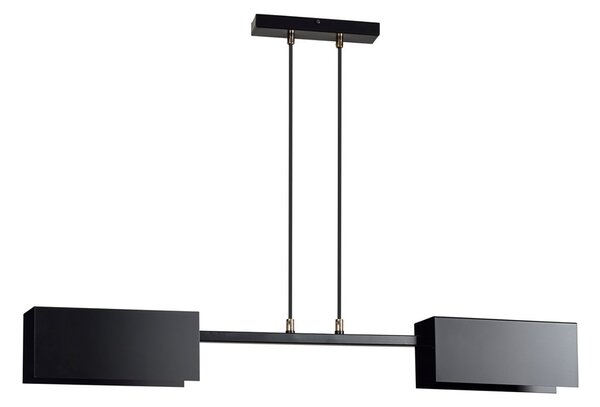 Lampadario Minimal Raiden Acciaio Nero 2 Luci E27